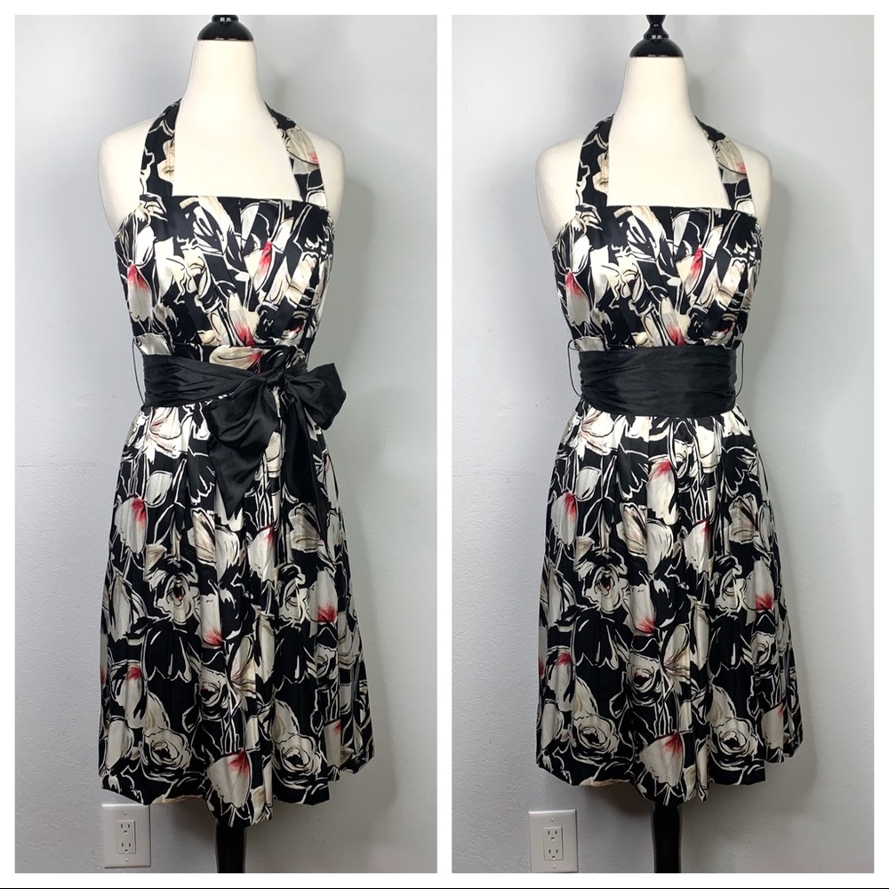 White House Black Market Silk Halter Dress